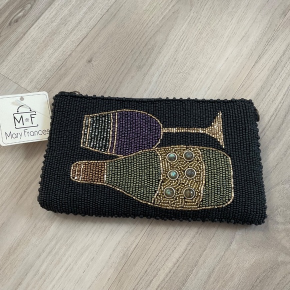 Mary Frances beaded bag with chain, BRAND NEW, Wine glass, bottle, purse clutch - Picture 12 of 12